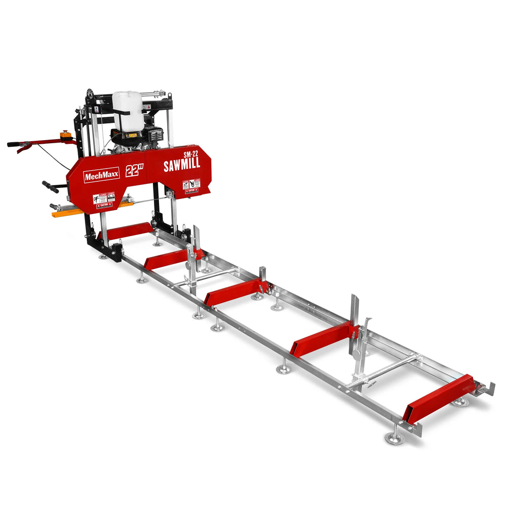 22" Portable Sawmill,  224cc 7HP DUCAR Gasoline Engine,  18" Board Width,  13' Track Length ,  SM-22