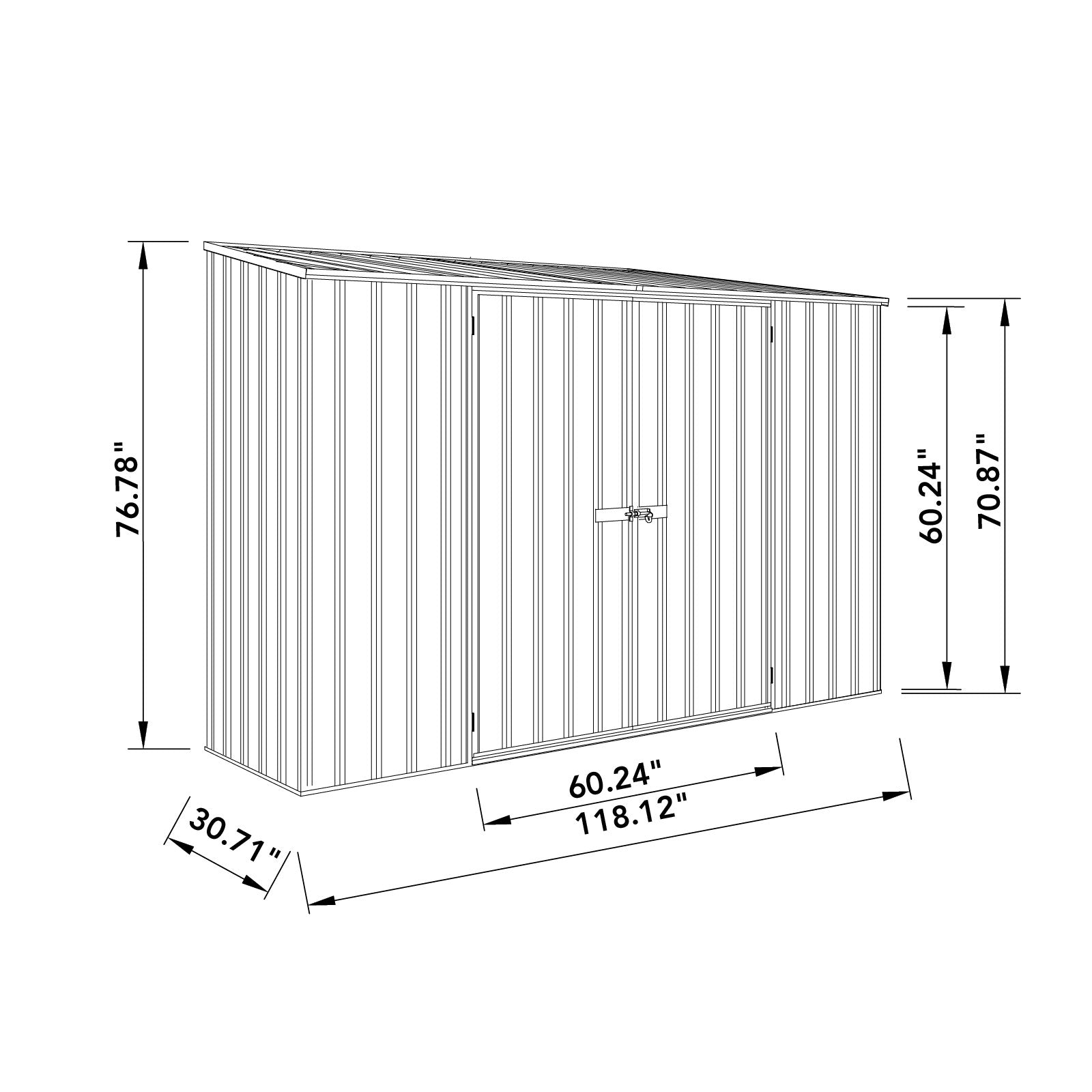 Absco AB1112 Space Saver 10 x 3 Ft Metal Storage Shed