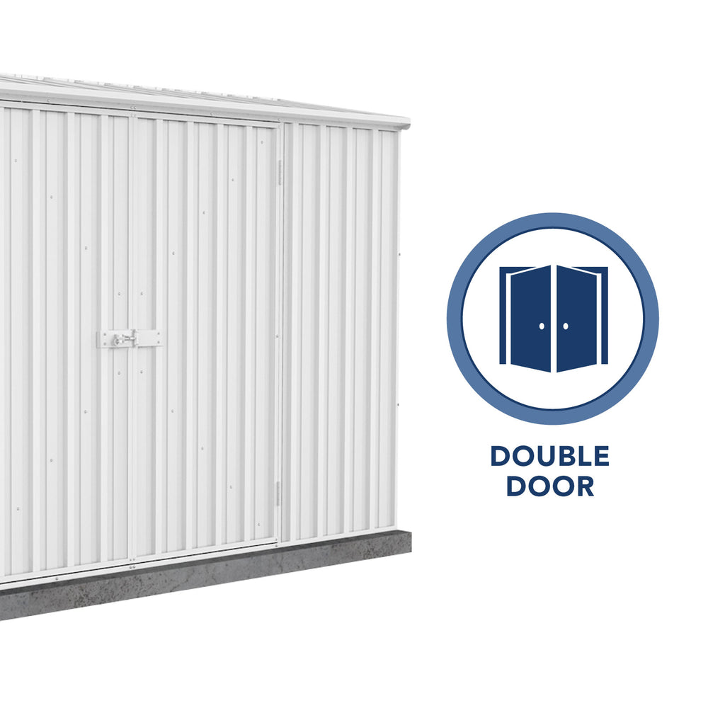Absco AB1112 Space Saver 10 x 3 Ft Metal Storage Shed Galvanized Steel New