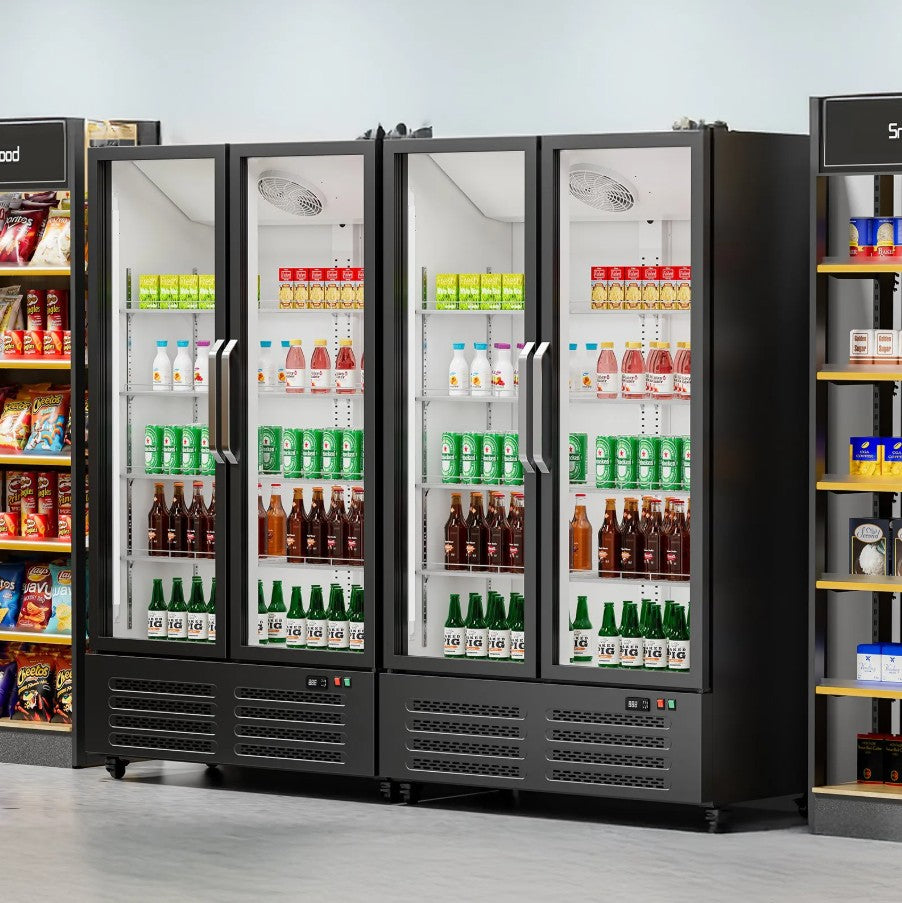 Vevor Commercial Beverage Refrigerator 26.69 Cu Ft Glass Double Door New