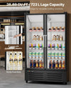 Vevor Commercial Beverage Refrigerator 26.69 Cu Ft Glass Double Door New