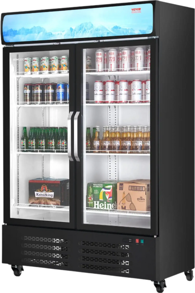 Vevor Commercial Beverage Refrigerator 36.27 Cu Ft Double Glass Door Merchandiser New
