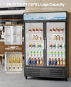 Vevor Commercial Beverage Refrigerator 36.27 Cu Ft Double Glass Door Merchandiser New