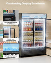 Vevor Commercial Beverage Refrigerator 36.27 Cu Ft Double Glass Door Merchandiser New