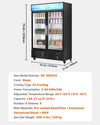 Vevor Commercial Beverage Refrigerator 36.27 Cu Ft Double Glass Door Merchandiser New