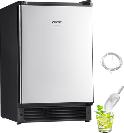 Vevor Ice Maker Undercounter 15 Lbs per Day Stainless Steel Reversible Door No Drain Required New