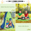 Kids enjoying the 2-in-1 green hanging chair and detachable swing tent set, perfect for playtime and relaxation.