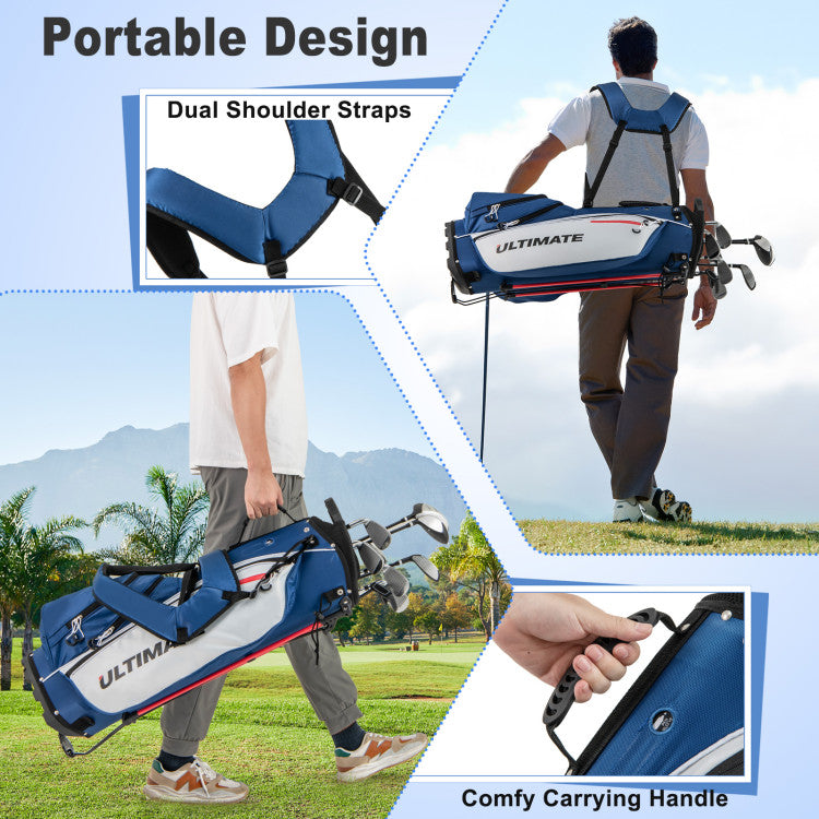 Costway Golf Club Set 10 Piece Complete Package with Driver Irons Putter and Stand Bag 42076519 New