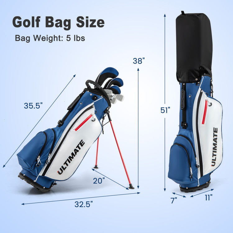 Costway Golf Club Set 10 Piece Complete Package with Driver Irons Putter and Stand Bag 42076519 New