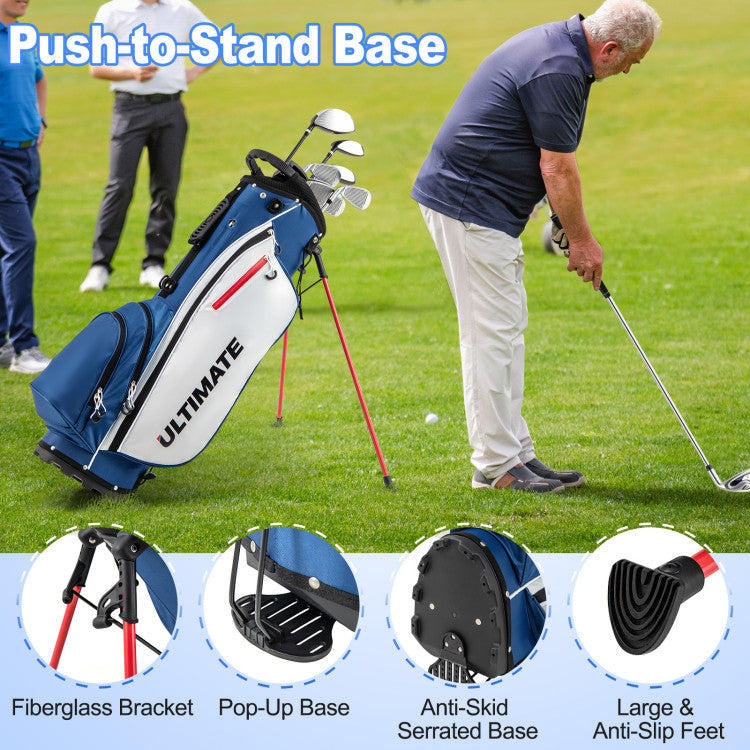 Costway Golf Club Set 10 Piece Complete Package with Driver Irons Putter and Stand Bag 42076519 New