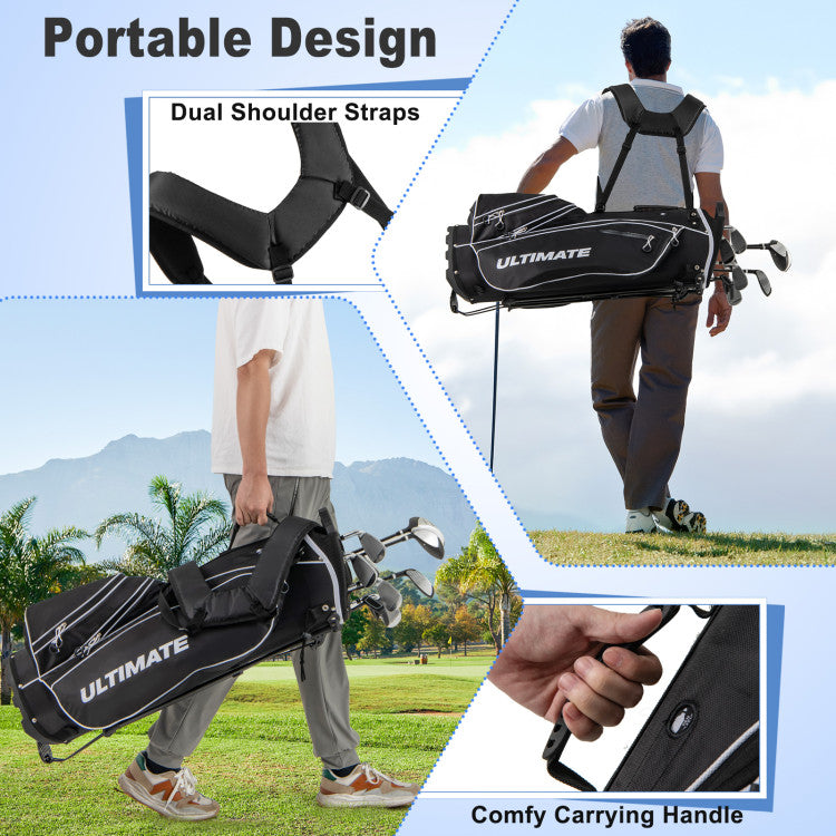 Costway Golf Club Set 10 Piece Complete Package with Driver Irons Putter and Stand Bag 42076519 New