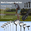 Costway Golf Club Set 10 Piece Complete Package with Driver Irons Putter and Stand Bag 42076519 New