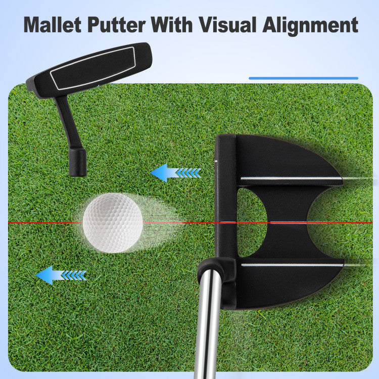 Costway Golf Club Set 10 Piece Complete Package with Driver Irons Putter and Stand Bag 42076519 New