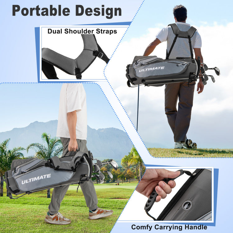 Costway Golf Club Set 10 Piece Complete Package with Driver Irons Putter and Stand Bag 42076519 New