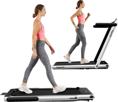 Costway SuperFit Treadmill 2-in-1 Folding 2.25 HP App Speaker Remote Control New
