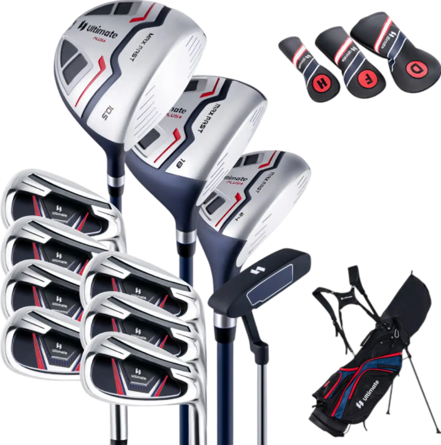 Costway Golf Club Set 11 Pieces Complete Package with Driver Irons Putter and Bag 13896427 New
