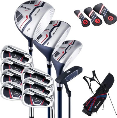Costway Golf Club Set 11 Pieces Complete Package with Driver Irons Putter and Bag 13896427 New