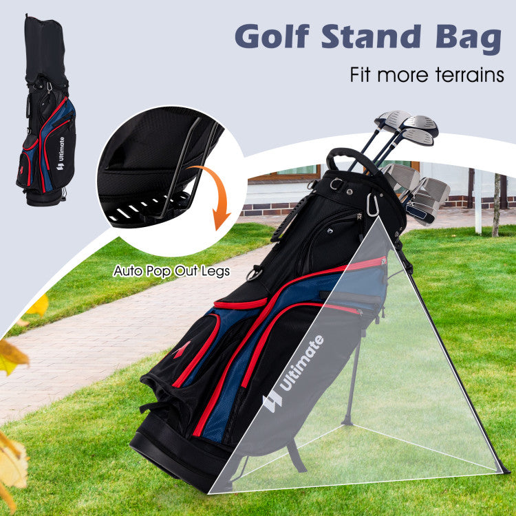 Costway Golf Club Set 11 Pieces Complete Package with Driver Irons Putter and Bag 13896427 New