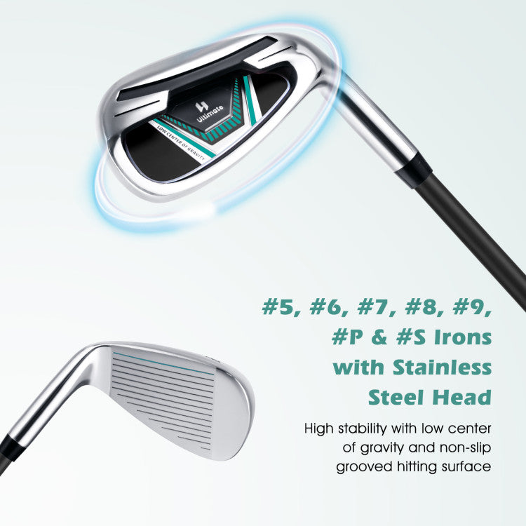 Costway Golf Club Set 11 Pieces Complete Package with Driver Irons Putter and Bag 13896427 New