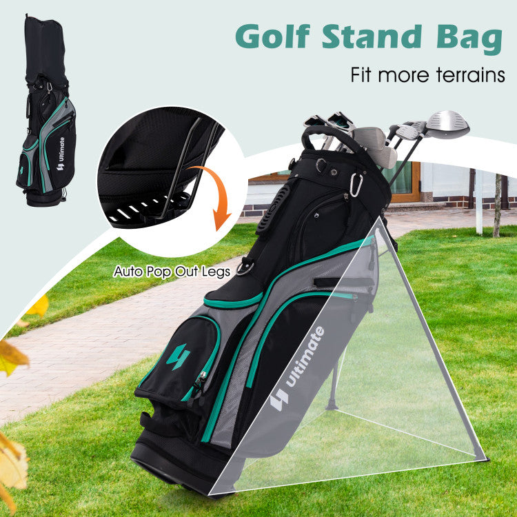 Costway Golf Club Set 11 Pieces Complete Package with Driver Irons Putter and Bag 13896427 New