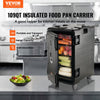 Vevor Food Pan Carrier 109 Qt. Insulated with Handles Double Buckles and Wheels Black New