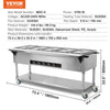 Vevor Food Warmer 5-Pan 20.6 Qt Commercial Steam Table 3750W Stainless Steel with Wheels New