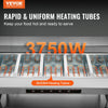 Vevor Food Warmer 5-Pan 20.6 Qt Commercial Steam Table 3750W Stainless Steel with Sneeze Guard New