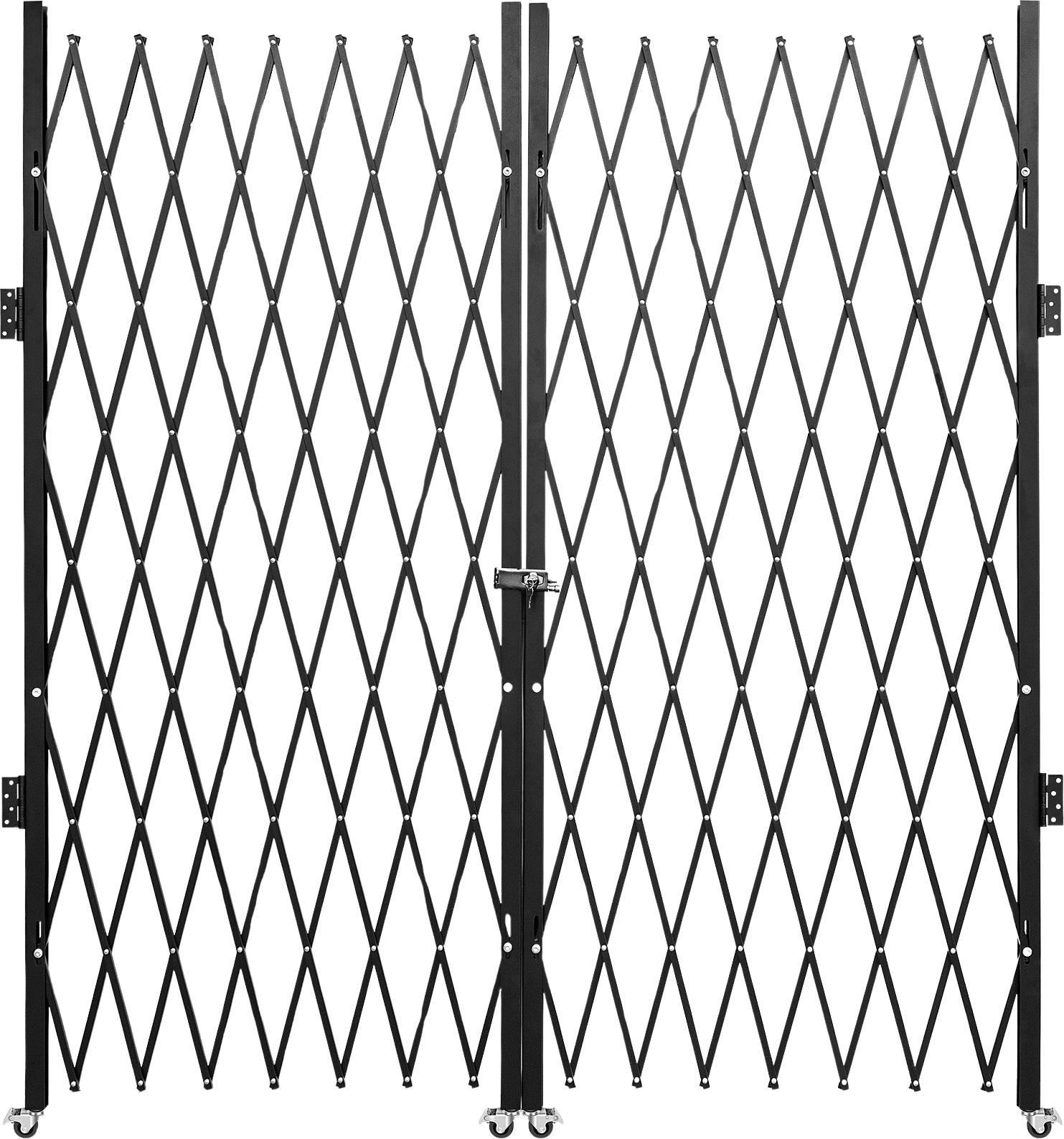 Vevor Double Folding Security Gate 12.5' x 7.1' Steel Accordion Gate with 360° Rolling Casters New