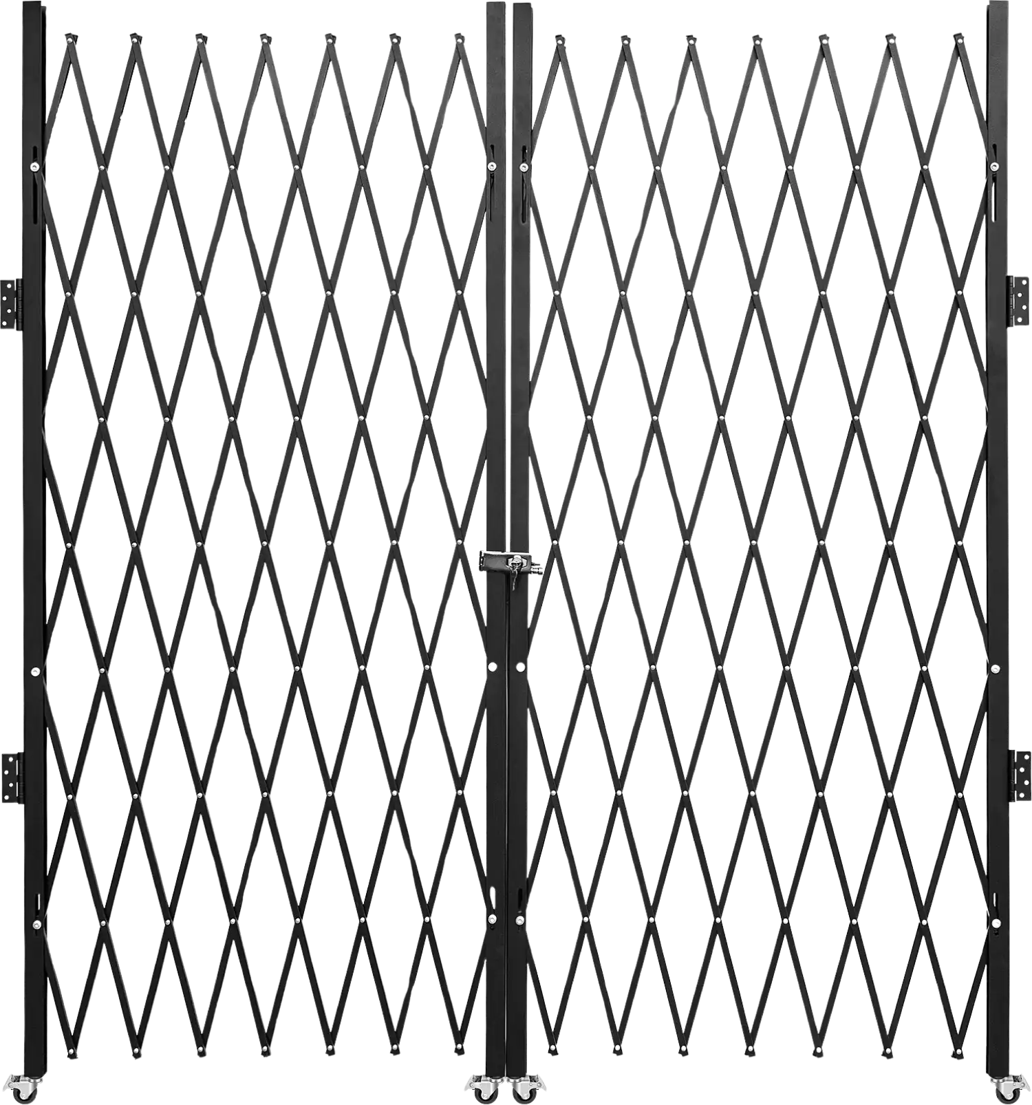 Vevor Double Folding Security Gate 12.5' x 7.1' Steel Accordion Gate with 360° Rolling Casters New