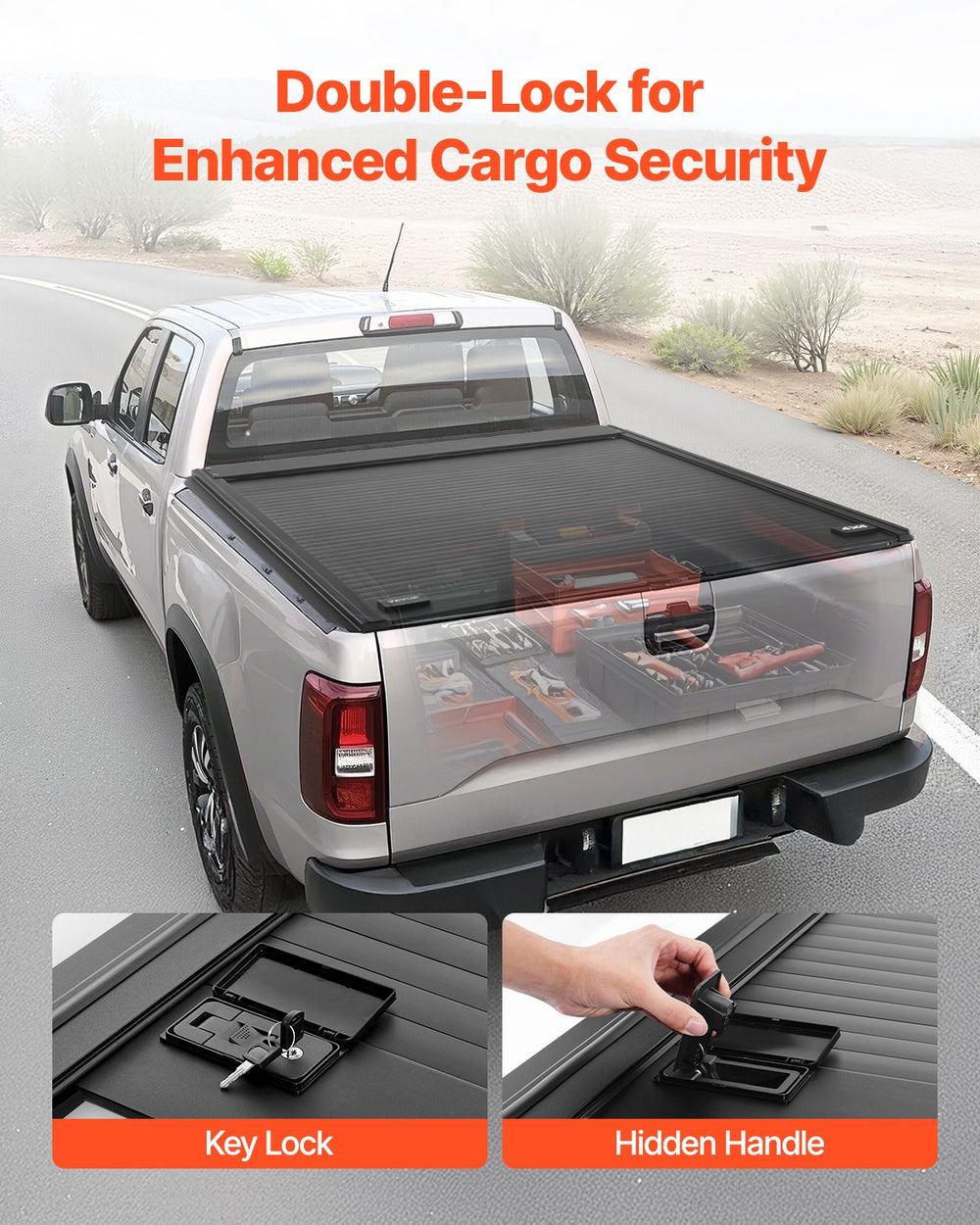 Vevor Truck Bed Tonneau Cover 5.5' Hard Retractable with T-Slot Rails for 2022–2024 Toyota Tundra New