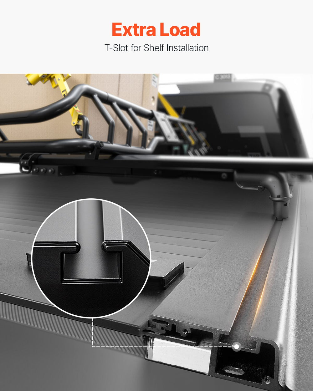 Vevor Truck Bed Tonneau Cover 5.5' Hard Retractable with T-Slot Rails for 2022–2024 Toyota Tundra New