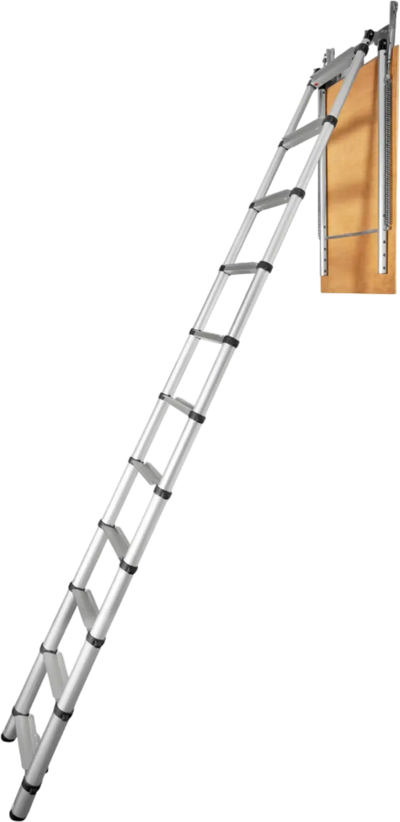 Vevor Telescoping Aluminum Attic Ladder 9.8'–10.5' with Concealed Door 350 Lb Capacity New