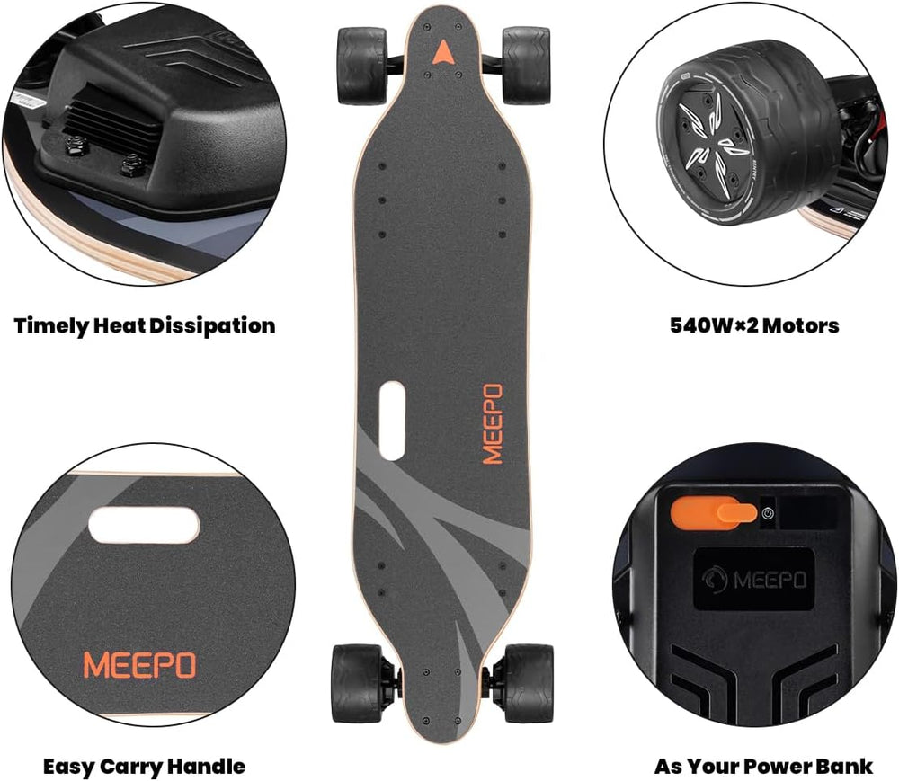 Meepo Super V3S-ER20 Electric Skateboard Dual 540W Motors 29 MPH 20 Miles 303Wh New
