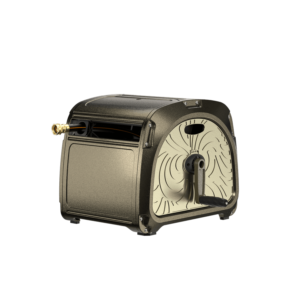 Giraffe Tools Metal Garden Hose Reel Box Black/Green New
