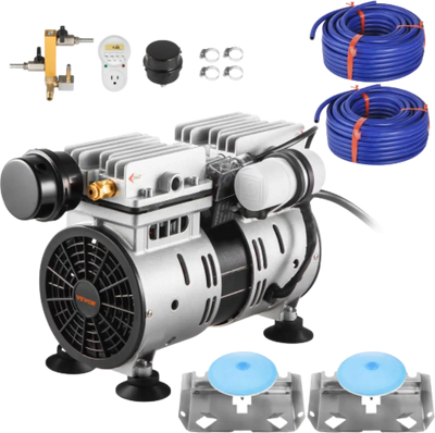 Vevor Pond Aerator 550W Power 5.2CFM 3/4 HP Includes 2 100' Weighted Tubes 2 Diffusers New