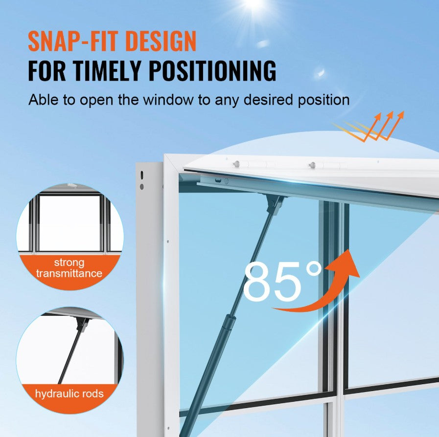 Vevor Concession Window 60"x36" Aluminum with Vertical Lift and Awning New