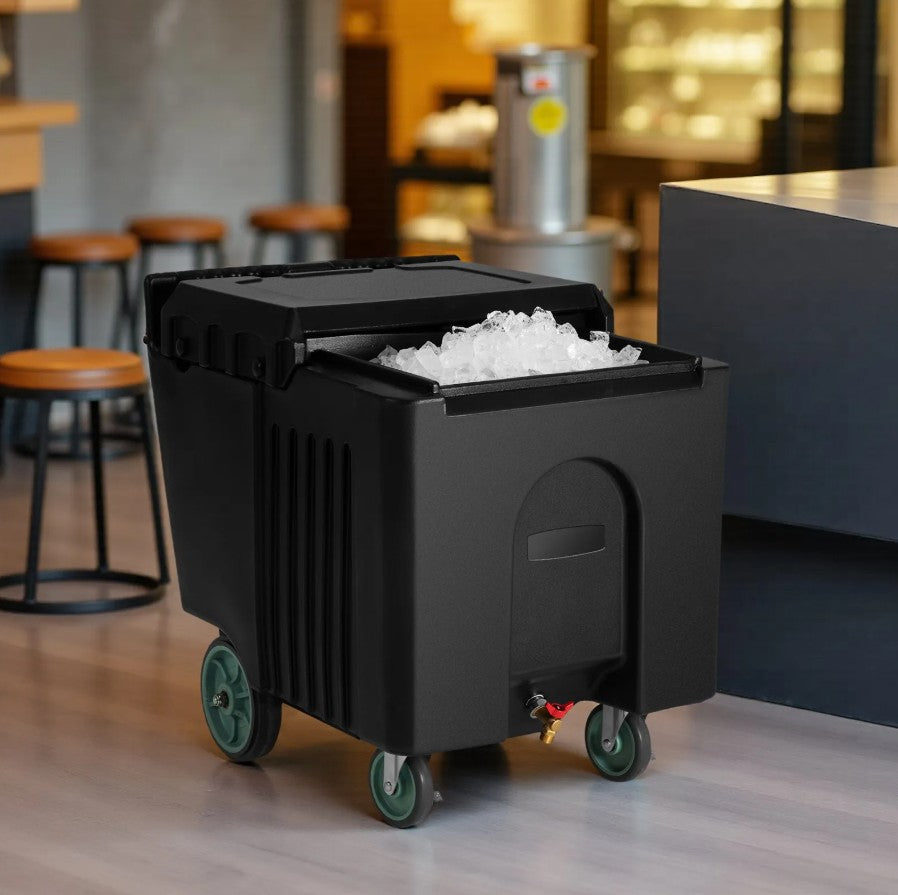 Vevor Commercial Ice Bin 125 Lbs Capacity Portable Ice Caddy with Wheels New