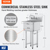 Vevor Stainless Steel Prep and Utility Sink 18"x41" Small Free Standing Single Bowl with Faucet NSF Certified New