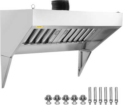 Vevor Commercial Exhaust Hood 4' Stainless Steel Food Truck Concession Trailer Hood New