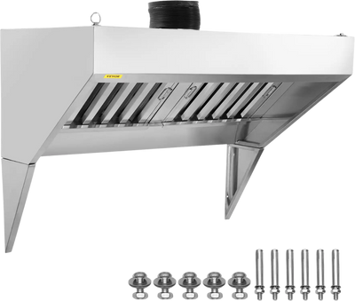 Vevor Commercial Exhaust Hood 4' Stainless Steel Food Truck Concession Trailer Hood New