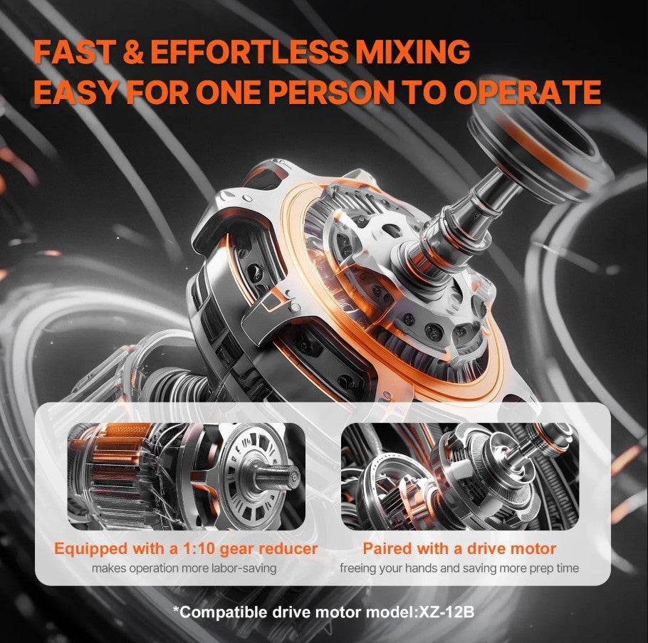 Vevor Manual Meat Mixer 120Lb Fixed 31.7 Gal Tank Stainless Steel Gearbox Design New