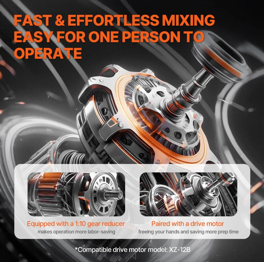 Vevor Manual Meat Mixer 80 Lb Fixed 21.1 Gal Tank Stainless Steel Gearbox Design New