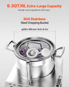 Vevor Commercial Food Processor and Vegetable Chopper 6.3 Qt 750W Stainless Steel New