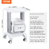 Vevor Lab Cart 2-Tier Mobile Medical Cart 110 Lbs Capacity with 1 Drawer and Large Top Tray White New