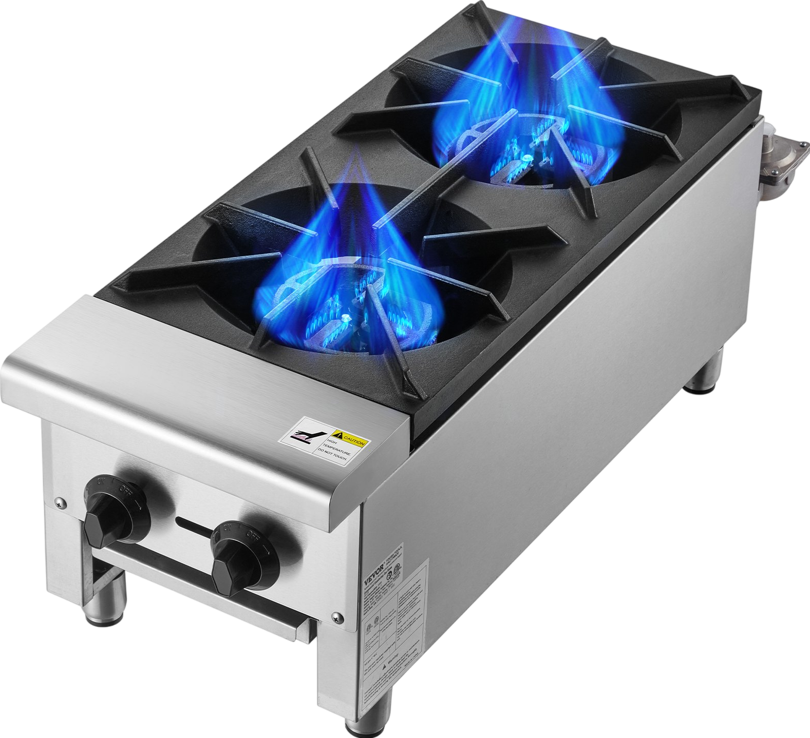 Vevor Commercial Gas Range Stove 56000 BTU 2-Burner Countertop Stainless Steel New