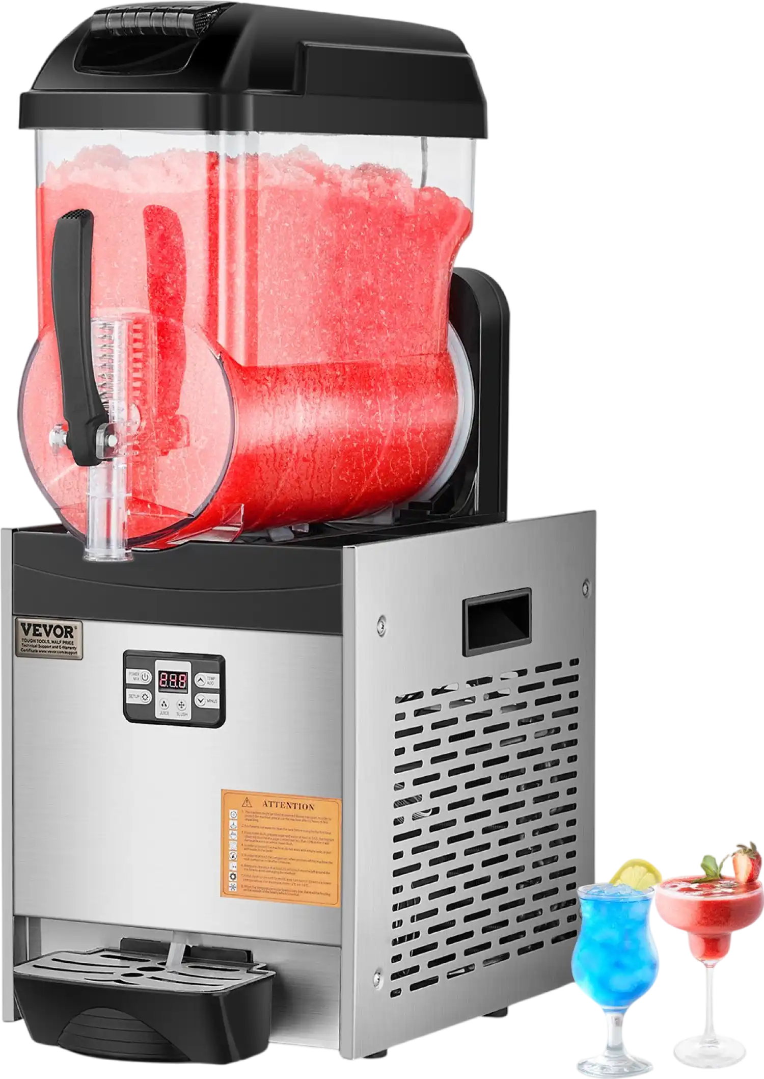 Vevor Commercial Slushy Machine 3.17 Gal Single Tank with Digital Controls and Auto Cleaning New