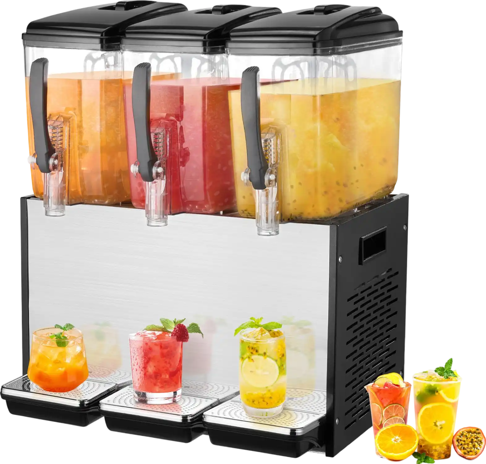 Vevor Commercial Cold Beverage Dispenser 3.2 Gal x 3 Tanks 370W Stainless Steel New