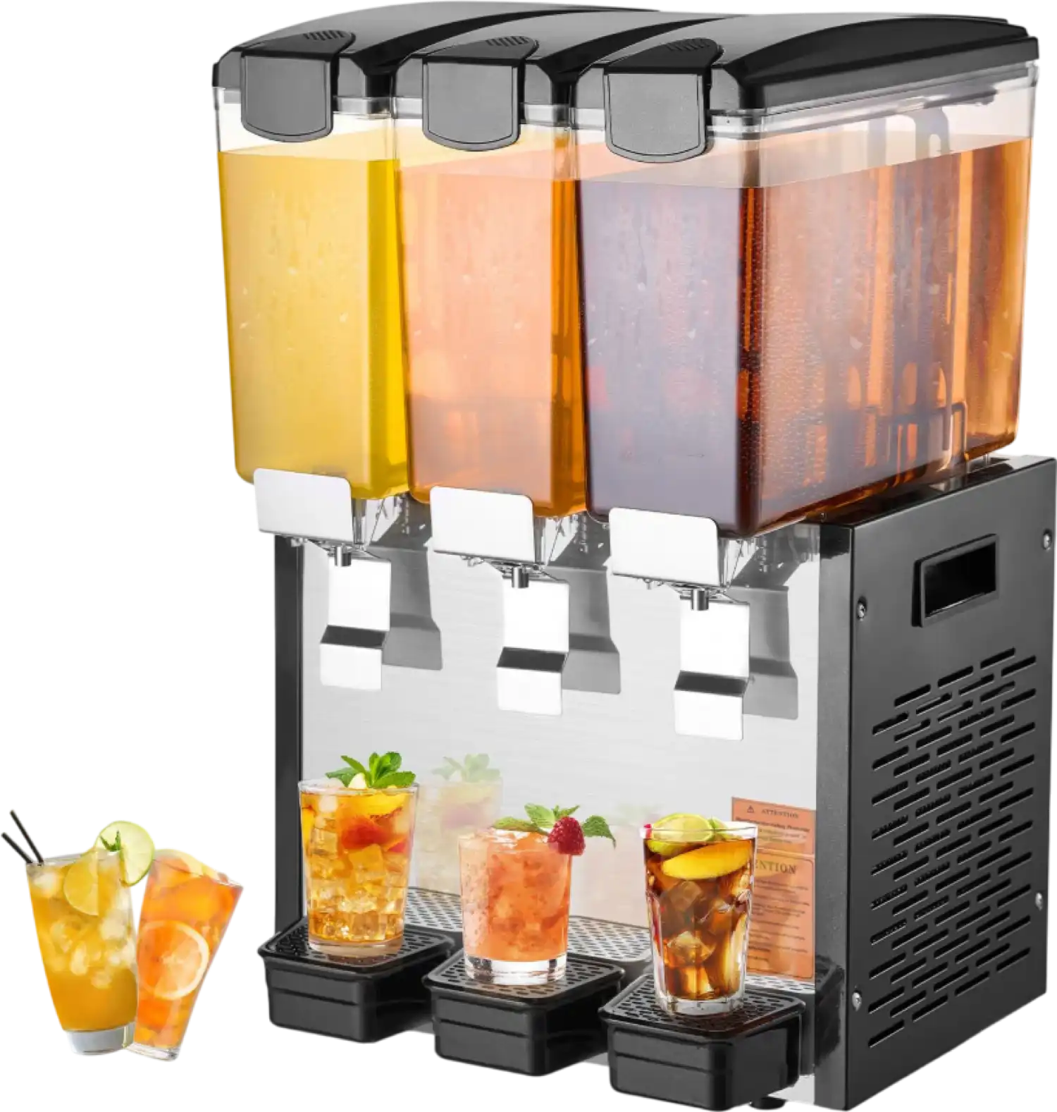 Vevor Commercial Beverage Dispenser 2.6 Gal x 3 Tanks 440W Stainless Steel New