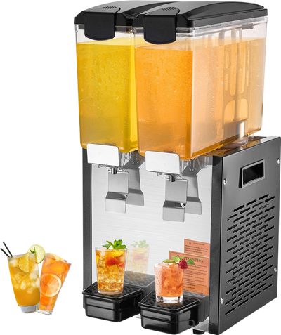 Vevor Commercial Cold Beverage Dispenser 2.6 Gal x 2 Tanks 270W Stainless Steel New