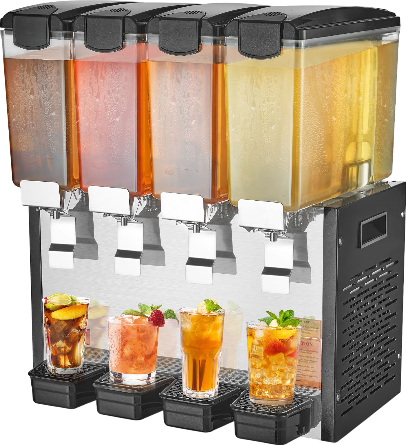 Vevor Commercial Cold Beverage Dispenser 2.6 Gal x 4 Tanks 430W Stainless Steel New